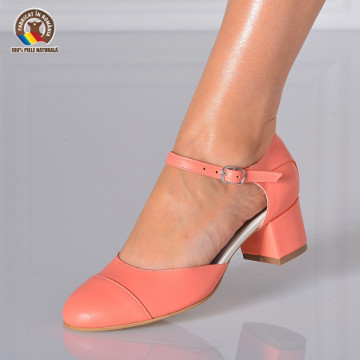 Pantofi Cu Toc Piele Naturala Arizona Somon- Need 4 Shoes
