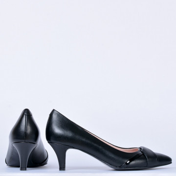 Pantofi Cu Toc Piele Naturala Denise Negri- Need 4 Shoes
