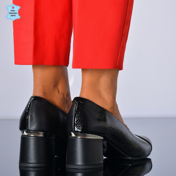 Pantofi Cu Toc Piele Naturala Divia Negri- Need 4 Shoes