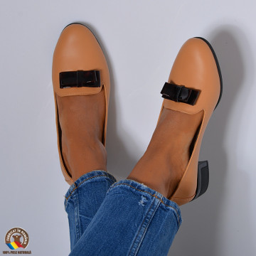 Pantofi Cu Toc Piele Naturala Marinette Camel-Need 4 Shoes