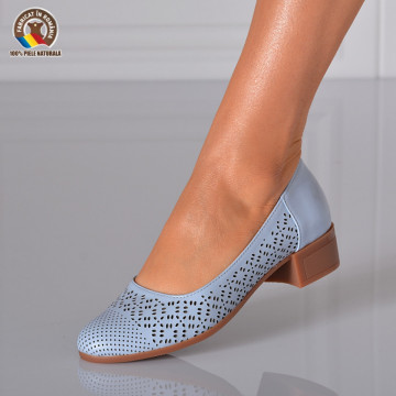 Pantofi Cu Toc Piele Naturala Minola Albastri-Need 4 Shoes