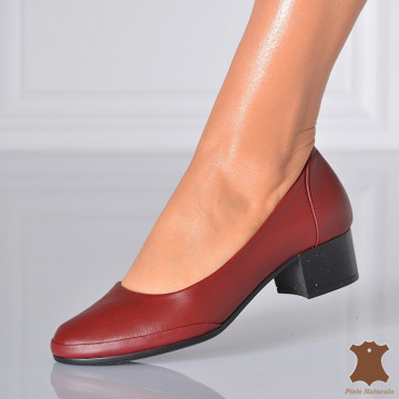 Pantofi Cu Toc Piele Naturala Sharon 2 Bordo- Need 4 Shoes