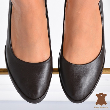 Pantofi Cu Toc Piele Naturala Sharon 2 Maro- Need 4 Shoes