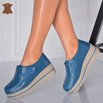 Pantofi Dama Piele Naturala Corso 6 Albastri- Need 4 Shoes