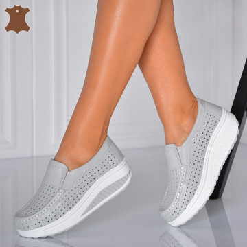 Pantofi Dama Piele Naturala Jet Gri- Need 4 Shoes