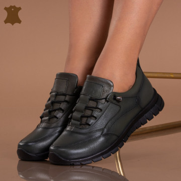 Pantofi Dama Piele Naturala Lesla Kaki - Need 4 Shoes