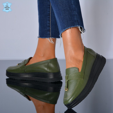 Pantofi Dama Piele Naturala Maira Verzi- Need 4 Shoes