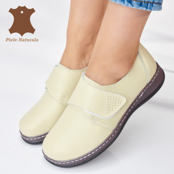 Pantofi Dama Piele Naturala Mirna Bej- Need 4 Shoes