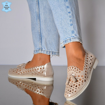 Pantofi Dama Piele Naturala Wendy 2 Argintii- Need 4 Shoes