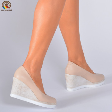 Pantofi Dama Piele Naturala Zelyna Nude
