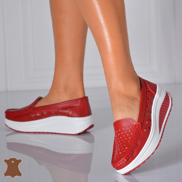 Pantofi Dama Piele Naturala Zena 3 Rosii- Need 4 Shoes - Need 4 Shoes
