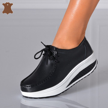 Pantofi Dama Piele Naturala Zena 5 Negri- Need 4 Shoes 