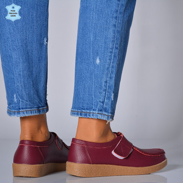 Pantofi Dama Piele Naturala Zora 4 Bordo- Need 4 Shoes