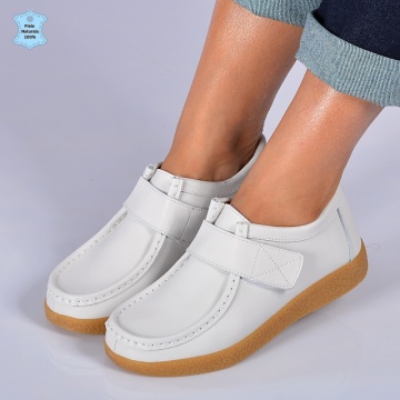 Pantofi Dama Piele Naturala Zora 5 Albi- Need 4 Shoes
