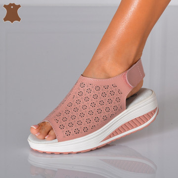 Sandale Dama Piele Naturala Amina Roz- Need 4 Shoes