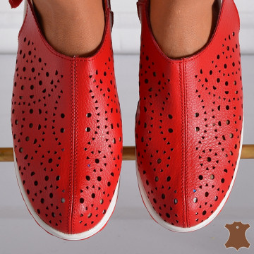 Sandale Dama Piele Naturala Elma Rosii- Need 4 Shoes