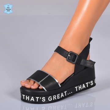 Sandale Dama Piele Naturala Gabriela Negre- Need 4 Shoes