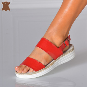 Sandale Dama Piele Naturala Germina Rosii- Need 4 Shoes