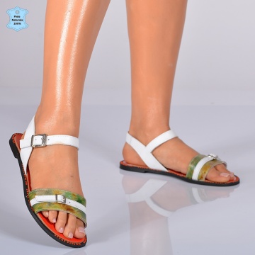 Sandale Dama Piele Naturala Mariana 6 Albe- Need 4 Shoes