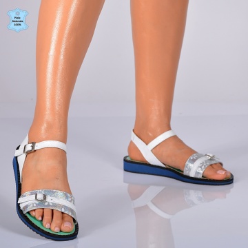 Sandale Dama Piele Naturala Minely Argintii- Need 4 Shoes