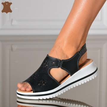 Sandale Dama Piele Naturala Zaza Negre- Need 4 Shoes