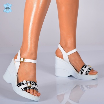 Sandale Piele Naturala Lyana Albe- Need 4 Shoes