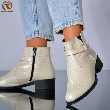 Botine Piele Naturala Amira Bej- Need 4 Shoes