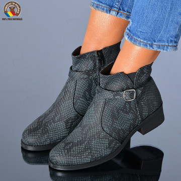 Botine Piele Naturala Amira Gri- Need 4 Shoes