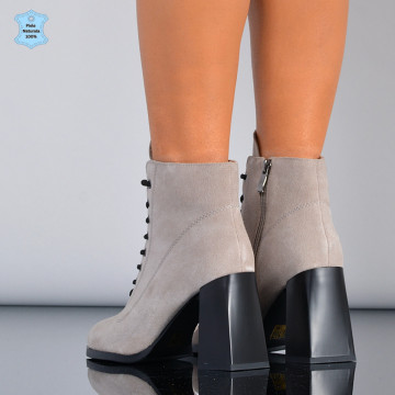 Botine Piele Naturala Medusa Gri- Need 4 Shoes