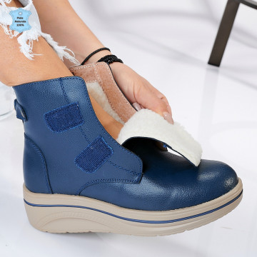 Ghete Dama Imblanite Piele Naturala Omar Navy- Need 4 Shoes