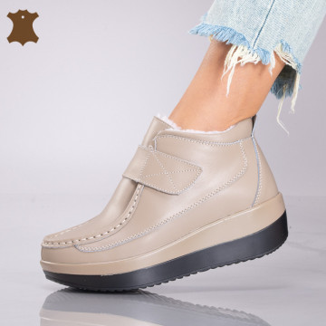 Ghete Dama Piele Naturala Tokyo 2 Bej - Need 4 Shoes