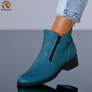 Ghete Dama Piele Naturala Bety Turcoaz - Need 4 Shoes