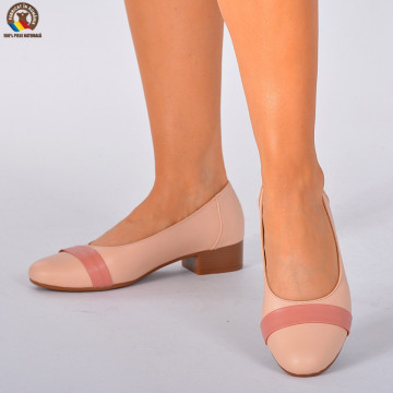 Pantofi Cu Toc Piele Naturala Adelle Somon-Need 4 Shoes