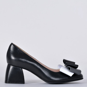 Pantofi Cu Toc Piele Naturala Arabella Negri- Need 4 Shoes