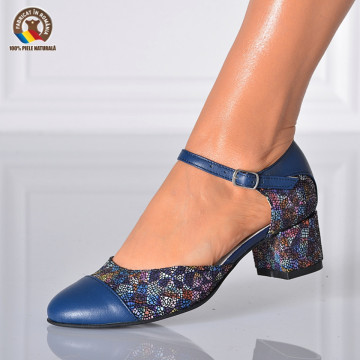 Pantofi Cu Toc Piele Naturala Arizona Navy- Need 4 Shoes