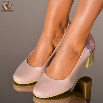 Pantofi Cu Toc Piele Naturala Daliana Roz-Need 4 Shoes