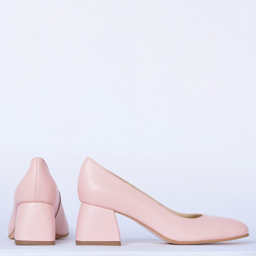 Pantofi Cu Toc Piele Naturala Idris Roz- Need 4 Shoes