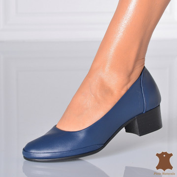 Pantofi Cu Toc Piele Naturala Sharon 2 Navy- Need 4 Shoes