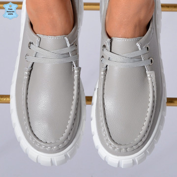 Pantofi Dama Piele Naturala Aime Gri- Need 4 Shoes