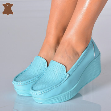 Pantofi Dama Piele Naturala Arien  Turcoaz- Need 4 Shoes
