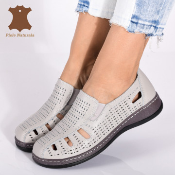 Pantofi Dama Piele Naturala Eden Gri- Need 4 Shoes