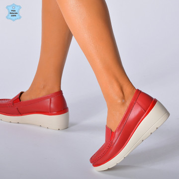 Pantofi Dama Piele Naturala Iuliana Rosii- Need 4 Shoes