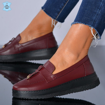Pantofi Dama Piele Naturala Maira Bordo- Need 4 Shoes