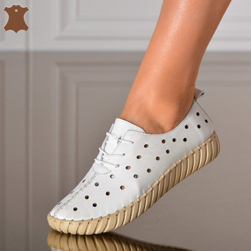 Pantofi Dama Piele Naturala Noemy Albi- Need 4 Shoes