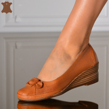 Pantofi Dama Piele Naturala Tamara Camel- Need 4 Shoes