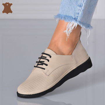Pantofi Dama Piele Naturala Zelem Bej- Need 4 Shoes