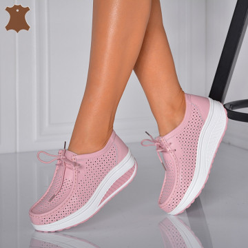 Pantofi Dama Piele Naturala Zena 4 Roz- Need 4 Shoes 