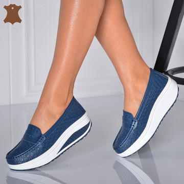 Pantofi Dama Piele Naturala Zena 7 Navy- Need 4 Shoes