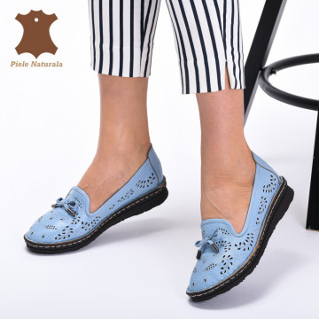 Pantofi Dama Piele Naturala Zigo Albastri- Need 4 Shoes