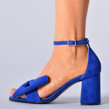 Sandale cu toc Piele Naturala Diva Albastre- Need 4 Shoes